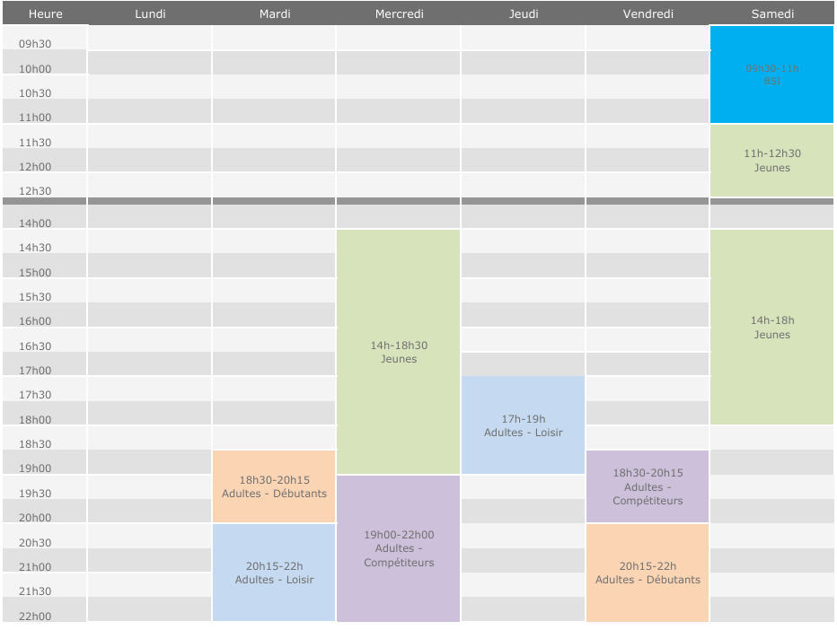 planning entrainement